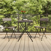 Bistrostoelen 2 st inklapbaar poly rattan en staal grijs