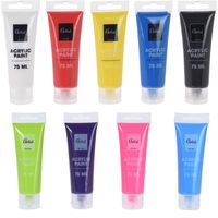 Setje acryl verf tubes 9 kleuren 75 ml - thumbnail