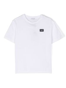 Dolce & Gabbana Kids t-shirt en coton à patch logo - Blanc