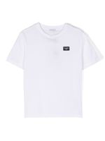 Dolce & Gabbana Kids t-shirt en coton à patch logo - Blanc - thumbnail