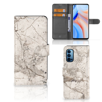 OPPO Reno 4 Pro 5G Bookcase Marmer Beige OPPO Reno 4 Pro 5G Bookcase Marmer Beige