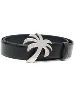 Palm Angels ceinture en cuir à boucle palmier - Noir