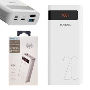 Romoss Sense 6PS+ Power Bank 20000mAh - USB-C, 2xUSB-A - White