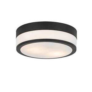 QAZQA Moderne buiten plafondlamp zwart 28 cm IP44 - Flavi