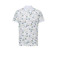 SELECTED HOMME gebloemde slim fit polo Willy van biologisch katoen wit/geel/groen