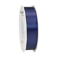 1x Luxe donkerblauwe satijnen lint rollen 2,5 cm x 25 meter cadeaulint verpakkingsmateriaal - thumbnail