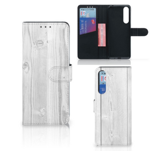 Sony Xperia 1 II Book Style Case White Wood