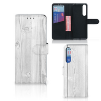 Sony Xperia 1 II Book Style Case White Wood - thumbnail