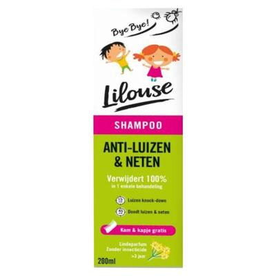 Lilouse Anti Luizen en Neten Shampoo Zonder Insecticide Vanaf 3 Jaar Kam + Kapje Gratis 200ml