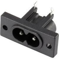 TRU COMPONENTS 1365765 Apparaatstekker (koud) Stekker, inbouw horizontaal Totaal aantal polen: 2 2.5 A Zwart 1 stuk(s)