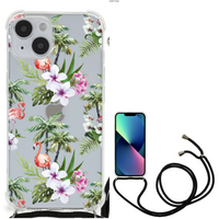 iPhone 14 Case Anti-shock Flamingo Palms - thumbnail