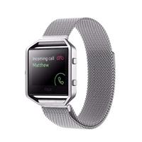 By Qubix - Milanese Compatible met Fitbit Blaze horloge band alleen voor Compatible met Fitbit Blaze - Zilverkleurig - Compatible fitbit bandje