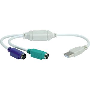 Value Computer Adapterkabel [1x USB-A 2.0 stekker - 2x PS/2-bus] 0.30 m