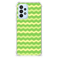 Samsung Galaxy A23 Doorzichtige Silicone Hoesje Waves Green