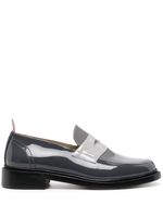 Thom Browne mocassins en cuir verni à entaille penny - Gris - thumbnail