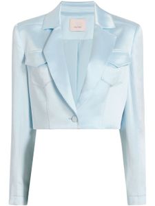 Cinq A Sept blazer Ida en satin crop - Bleu