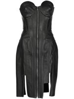 Natasha Zinko robe en cuir à design corset - Noir