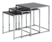 Bendt Bijzettafel Cross Set van 3 stuks - Zwart - Vierkant