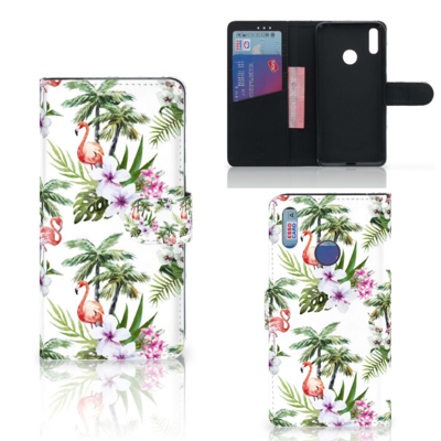 Huawei Y7 (2019) Telefoonhoesje met Pasjes Flamingo Palms Huawei Y7 (2019) Telefoonhoesje met Pasjes Flamingo Palms