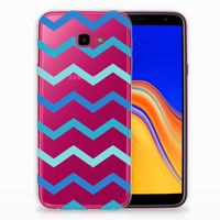 Samsung Galaxy J4 Plus (2018) TPU bumper Zigzag Blauw - thumbnail