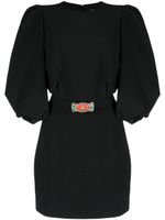 Andrew Gn robe courte à manches bouffantes - Noir