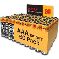 Kodak XTRALIFE AAA Alkaline Batterij, 60 Stuks, Zwart