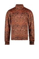 Moodstreet Meisjes top AOP velours - Warm oranje