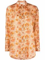 ZIMMERMANN chemise en soie à fleurs - Orange