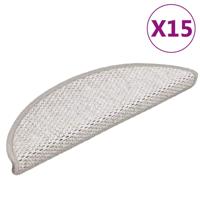 Trapmatten zelfklevend 15 st sisal-look 56x17x3 cm platinakleur