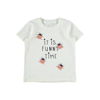 NAME IT MINI T-shirt Dasa met biologisch katoen wit/roze