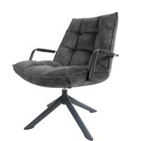 Home67 - Fauteuil Dorus Arm Adore Velvet - Dark Grey 10 - thumbnail