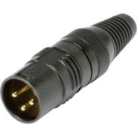 Hicon HI-X3CM-G XLR-connector Stekker, recht Aantal polen: 3 Zwart 1 stuk(s) - thumbnail