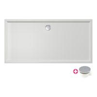 Douchebak Xenz Mariana | 170x90x4 cm | Incl.Afvoersifon-Chroom | Acryl | Rechthoekig | Wit glans