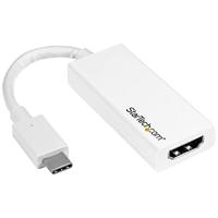StarTech.com USB C naar HDMI Adapter - Wit - 4K 60Hz - Thunderbolt 3 Compatibel - USB Type C naar HDMI Dongle Converter (CDP2HD4K60W)
