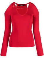 Karl Lagerfeld cut-out logo-charm jumper - Rouge - thumbnail