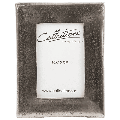 Fotolijst Dalani staand / hang 15x20cm (foto 10x15cm) ruw nickel