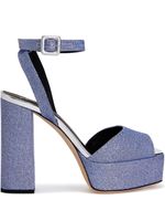 Giuseppe Zanotti sandales pailletées à semelle plateforme - Bleu