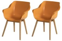 Set van 2 - Hartman Sophie Studio dining armstoel - Indian Orange - Teak poot - thumbnail