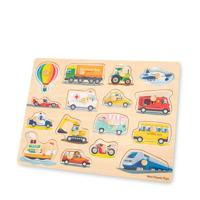 New Classic Toys Peg Puzzle Transport vormenpuzzel 16 stukjes