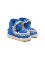 Mou Kids bottines Crib en daim - Bleu