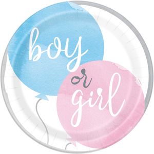 Feestborden Gender Reveal Boy Or Girl (8st)