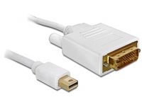 DeLOCK Kabel mini Displayport > DVI 24pin male 1m mini Displayport 20pin DVI-I 24 Wit