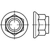 TOOLCRAFT TO-6866985 Zeskantmoeren met flens M12 Staal Verzinkt 100 stuk(s)