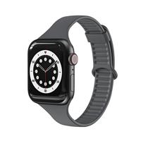 By Qubix - TPU Slim Fit bandje - Space Grey - Compatible met Apple Watch 38mm / 40mm / 41mm / 42mm - Compatible Apple watch bandjes