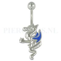 Navelpiercing draak blauw - thumbnail