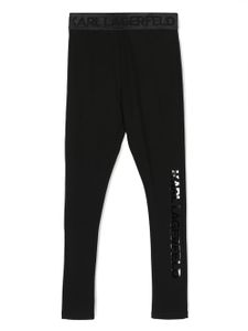 Karl Lagerfeld Kids legging à logo floqué - Noir