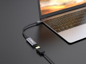 Equip 133491 video kabel adapter 0,15 m USB Type-C HDMI Zwart, Grijs