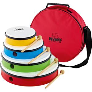 Nino Percussion NINOSET6 set gekleurde kindertrommels met tasje