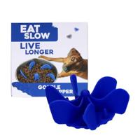 Eat Slow Live Longer Gobble Stopper - Anti-shake - Voeding - Langzame Feeder - Voor honden en katten - 11 cm - Blauw