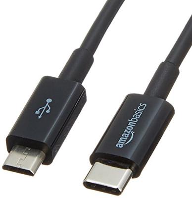 Amazon Basics USB-C to Micro USB 2.0 Charger Cable - 3 Feet (0.9 Meters), Black
